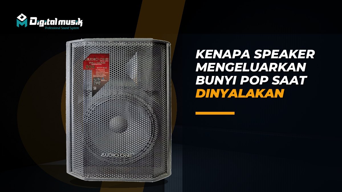 Teknisi audio memeriksa koneksi kabel dan amplifier di dekat speaker profesional