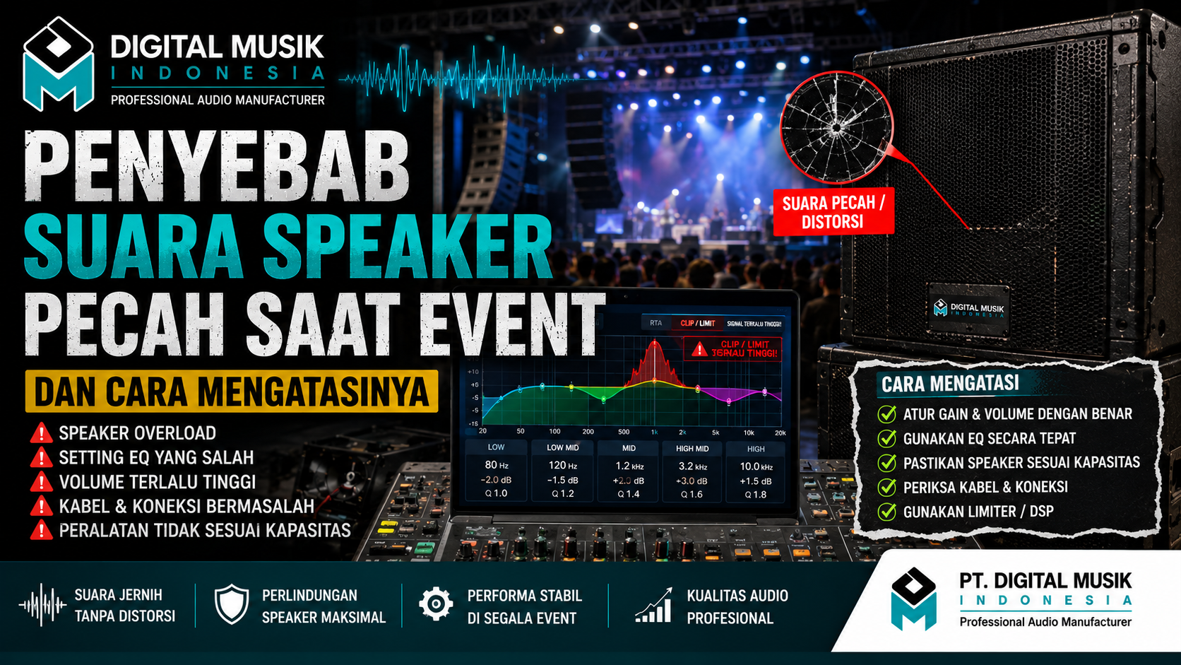 Penyebab Suara Speaker Pecah Saat Event dan Solusinya