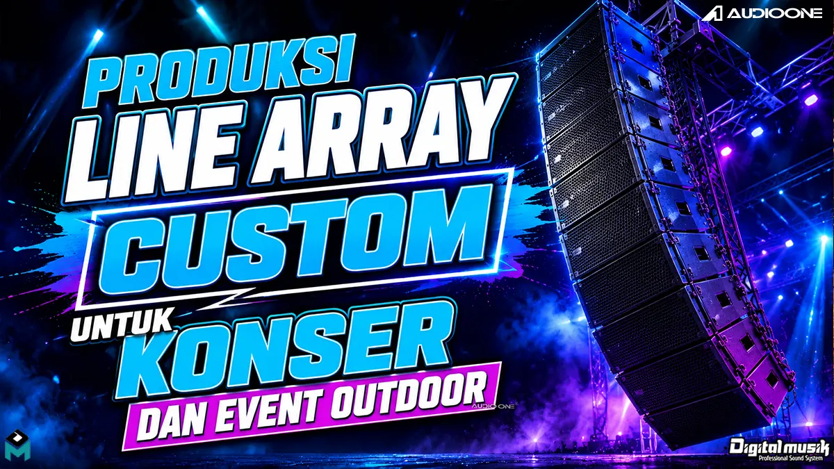 Produksi line array custom untuk kebutuhan konser dan event outdoor skala besar