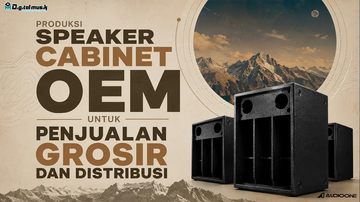 Proses manufaktur speaker cabinet profesional di workshop Digital Musik