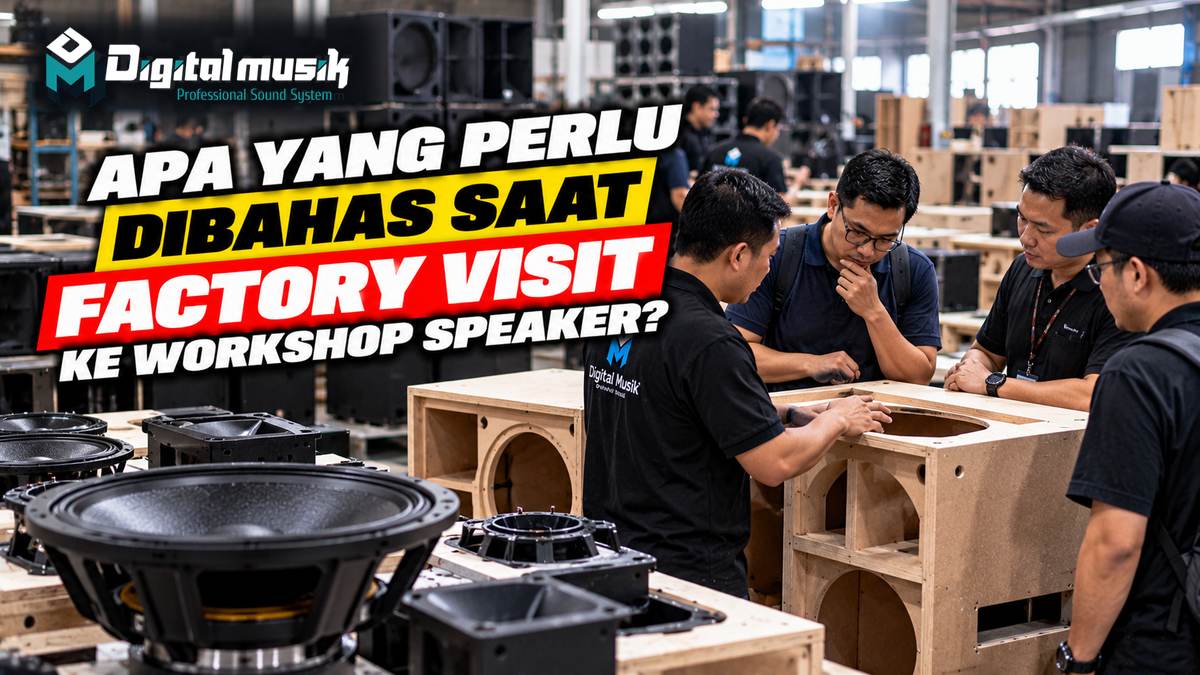 Seseorang sedang melihat proses produksi speaker di sebuah workshop