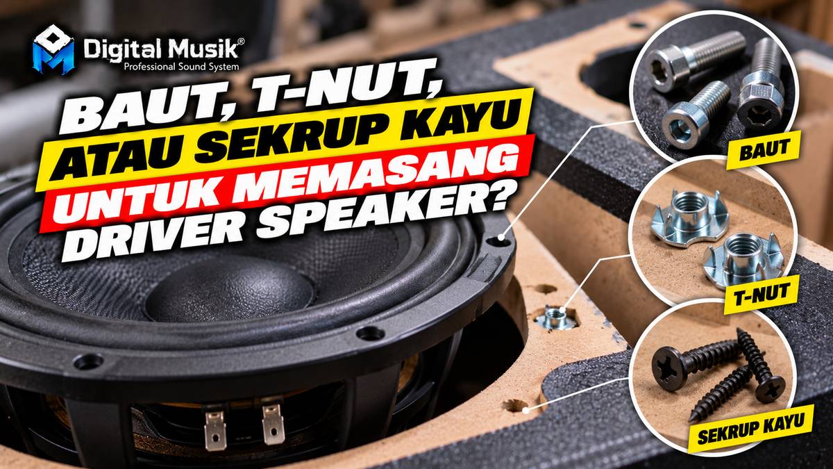 Baut, T-Nut, atau Sekrup Kayu untuk Memasang Driver Speaker?
