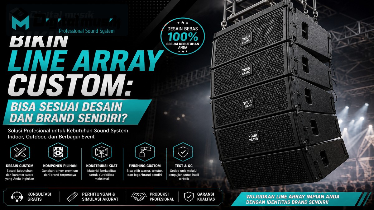 Bikin Line Array Custom: Bisa Sesuai Desain dan Brand Sendiri?