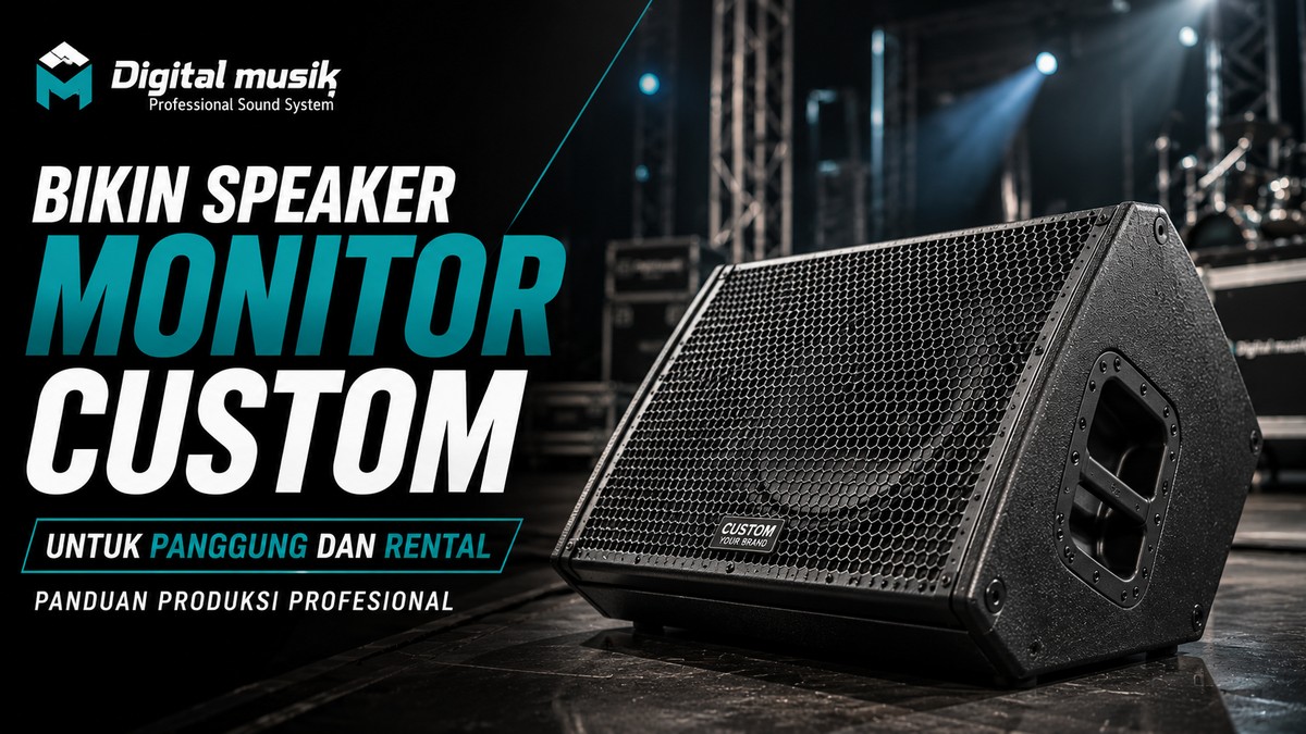 Proses produksi speaker monitor custom di workshop Digital Musik Indonesia