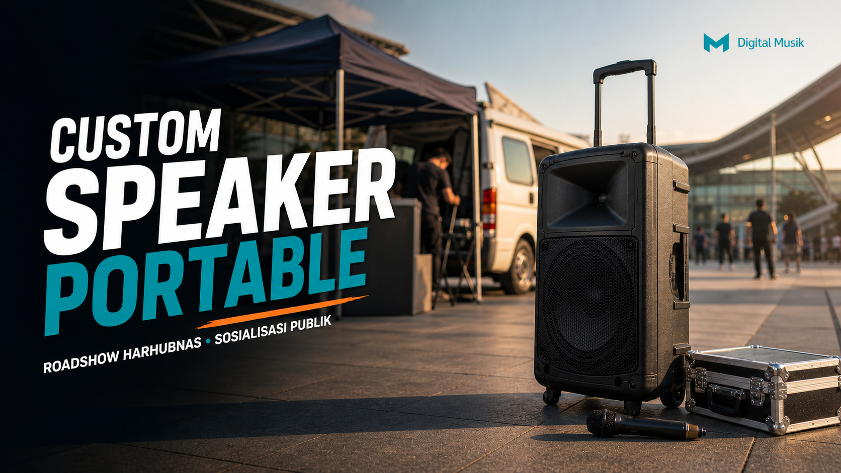 Proses fabrikasi custom speaker portable untuk kebutuhan roadshow dan event publik