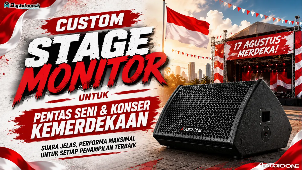 Panggung konser kemerdekaan dengan perangkat audio custom