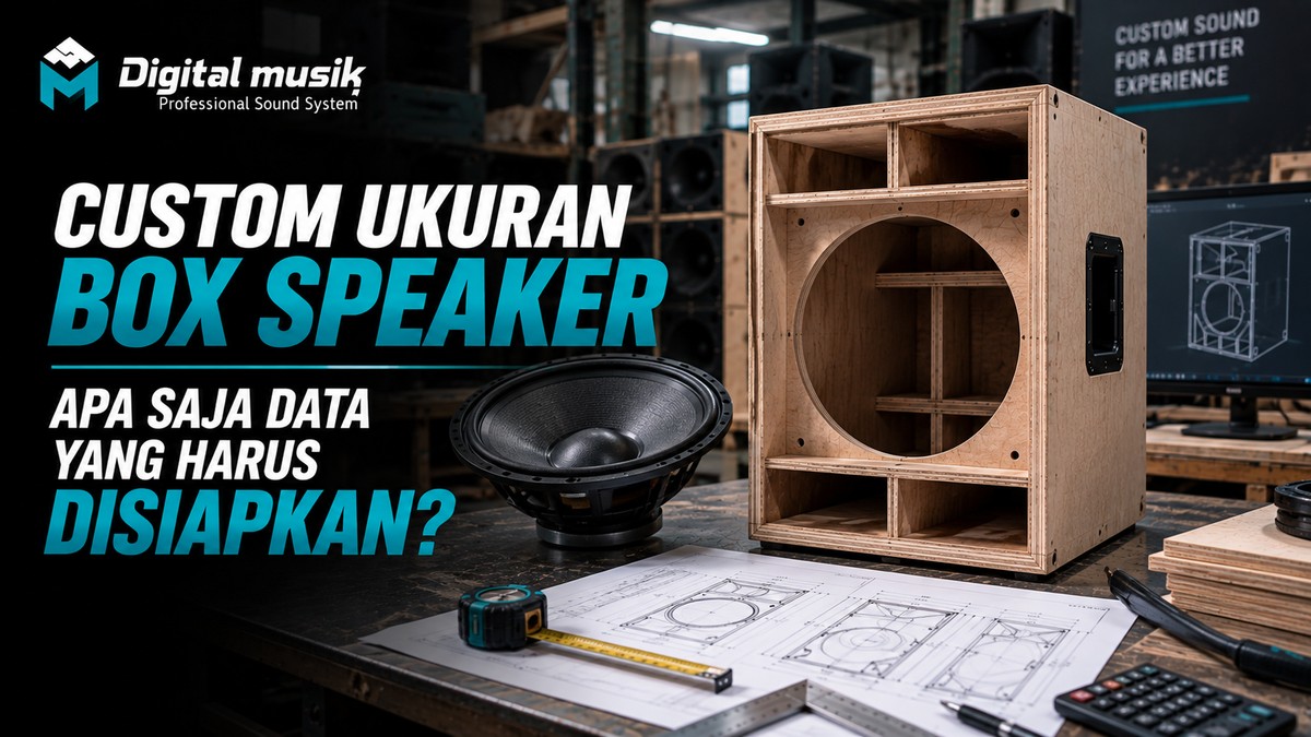 Proses produksi custom ukuran box speaker di workshop Digital Musik