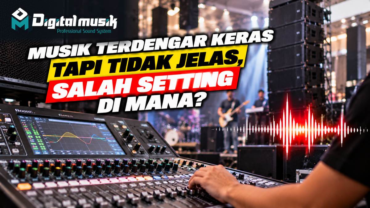 Operator audio sedang mengatur mixer sound system untuk mendapatkan suara yang jernih