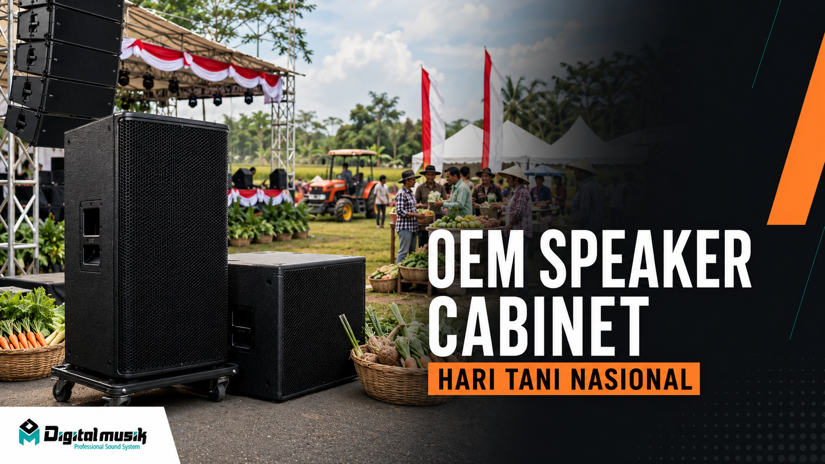 Proses produksi OEM speaker cabinet di workshop Digital Musik untuk kebutuhan event