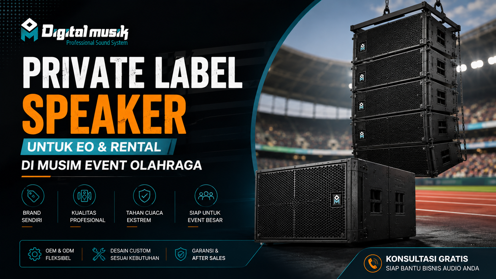 Private Label Speaker untuk EO dan Rental di Musim Event Olahraga