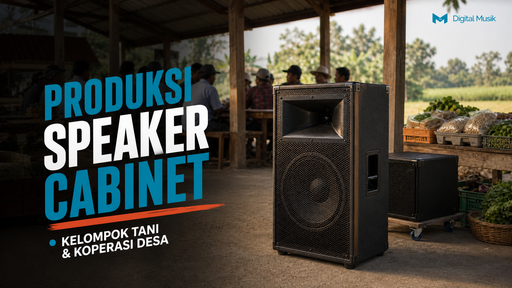 Proses produksi speaker cabinet custom untuk kebutuhan event outdoor kelompok tani
