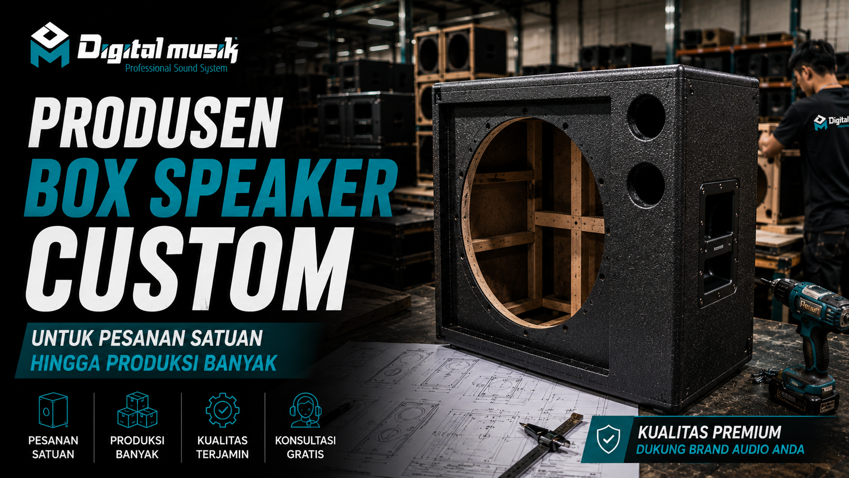 Produsen Box Speaker Custom untuk Pesanan Satuan hingga Produksi Banyak