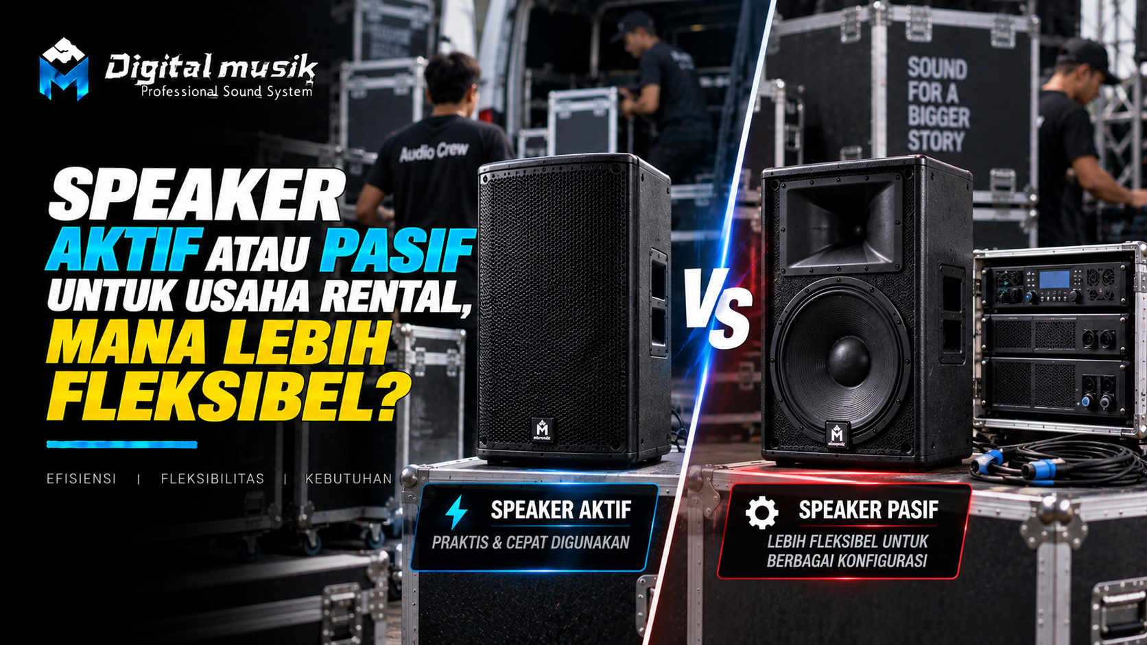 Perbandingan speaker aktif dan pasif untuk usaha rental sound system