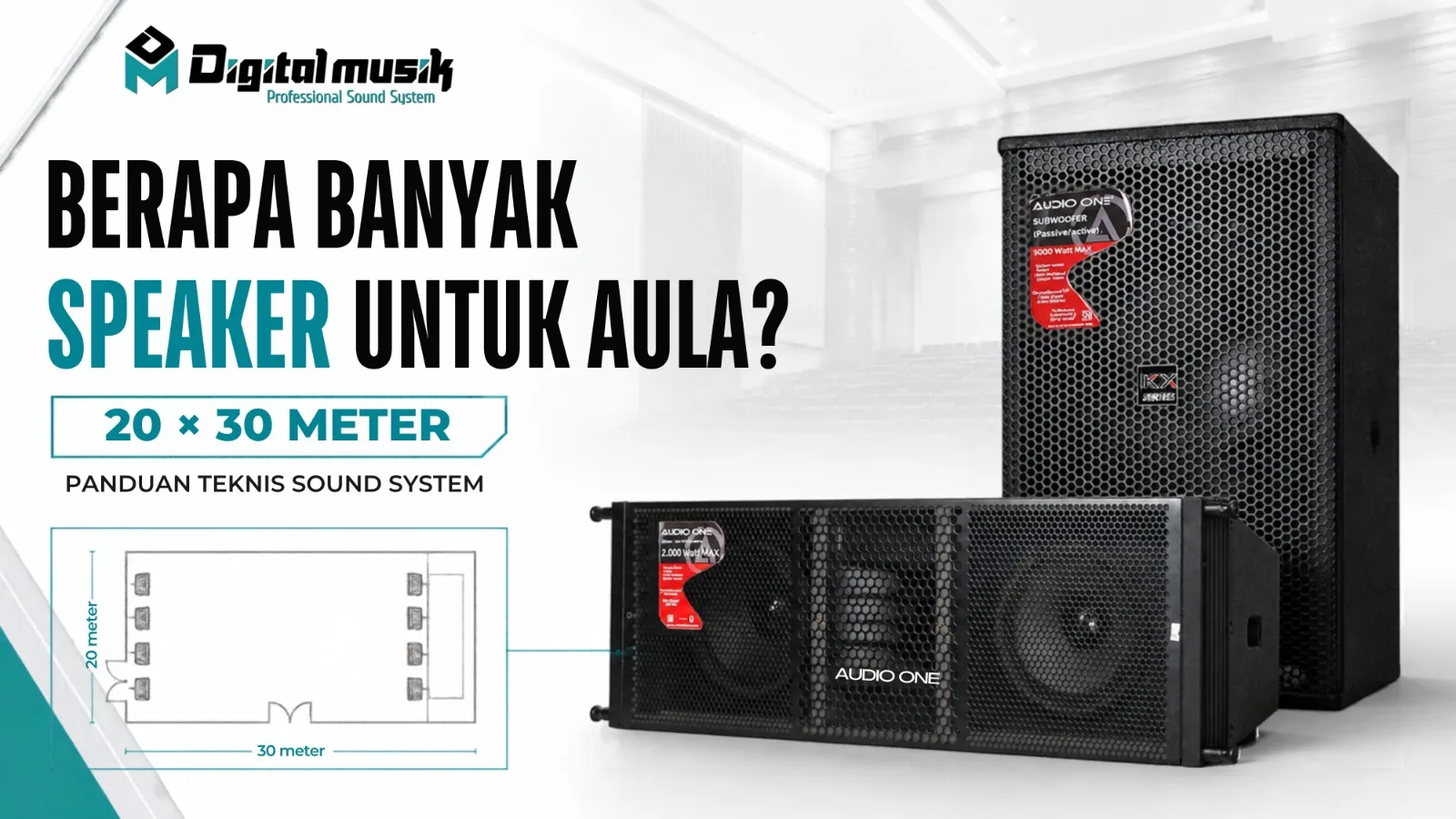 Berapa Banyak Speaker untuk Aula 20 × 30 Meter? Panduan Teknis