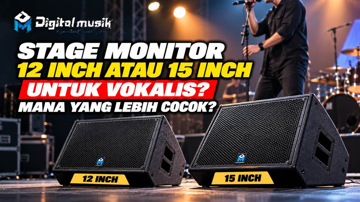 Stage Monitor 12 Inch atau 15 Inch untuk Vokalis? Mana yang Lebih Cocok?