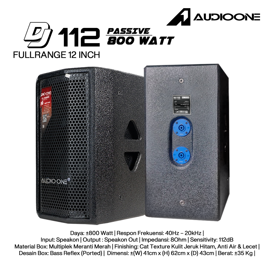 Audio One Speaker 12Inch Pasif 800W DJ-112P