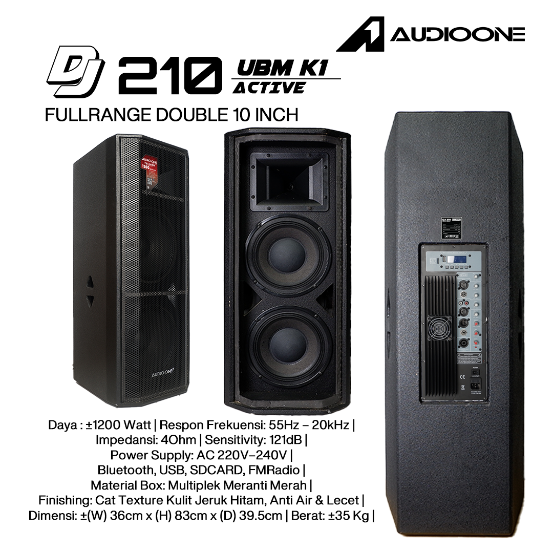 Audio One Speaker DJ-210 Double 10 Inch 1200W UBM K1