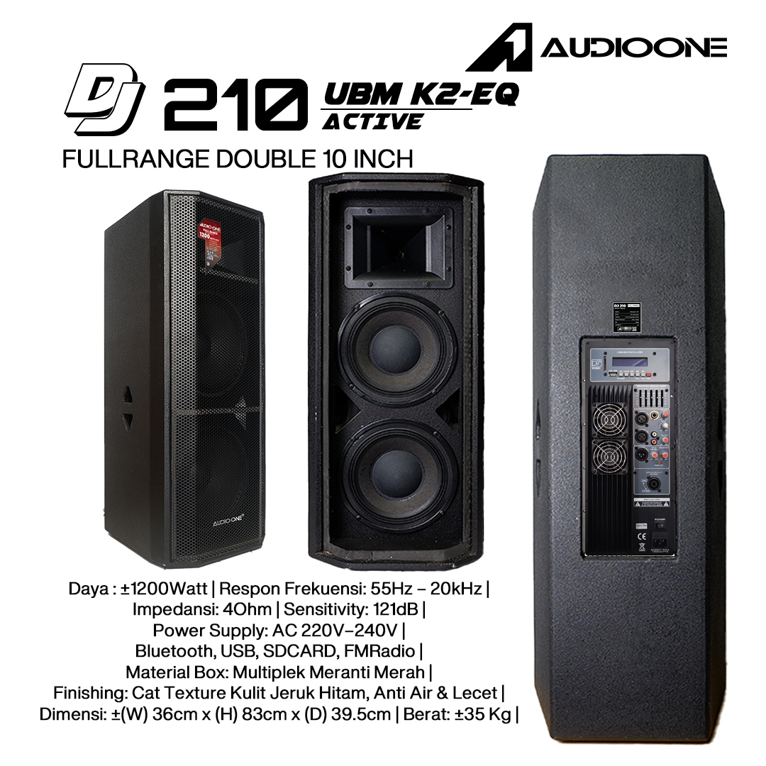 Audio One Speaker DJ-210 Double 10 Inch 1200W K2-EQ