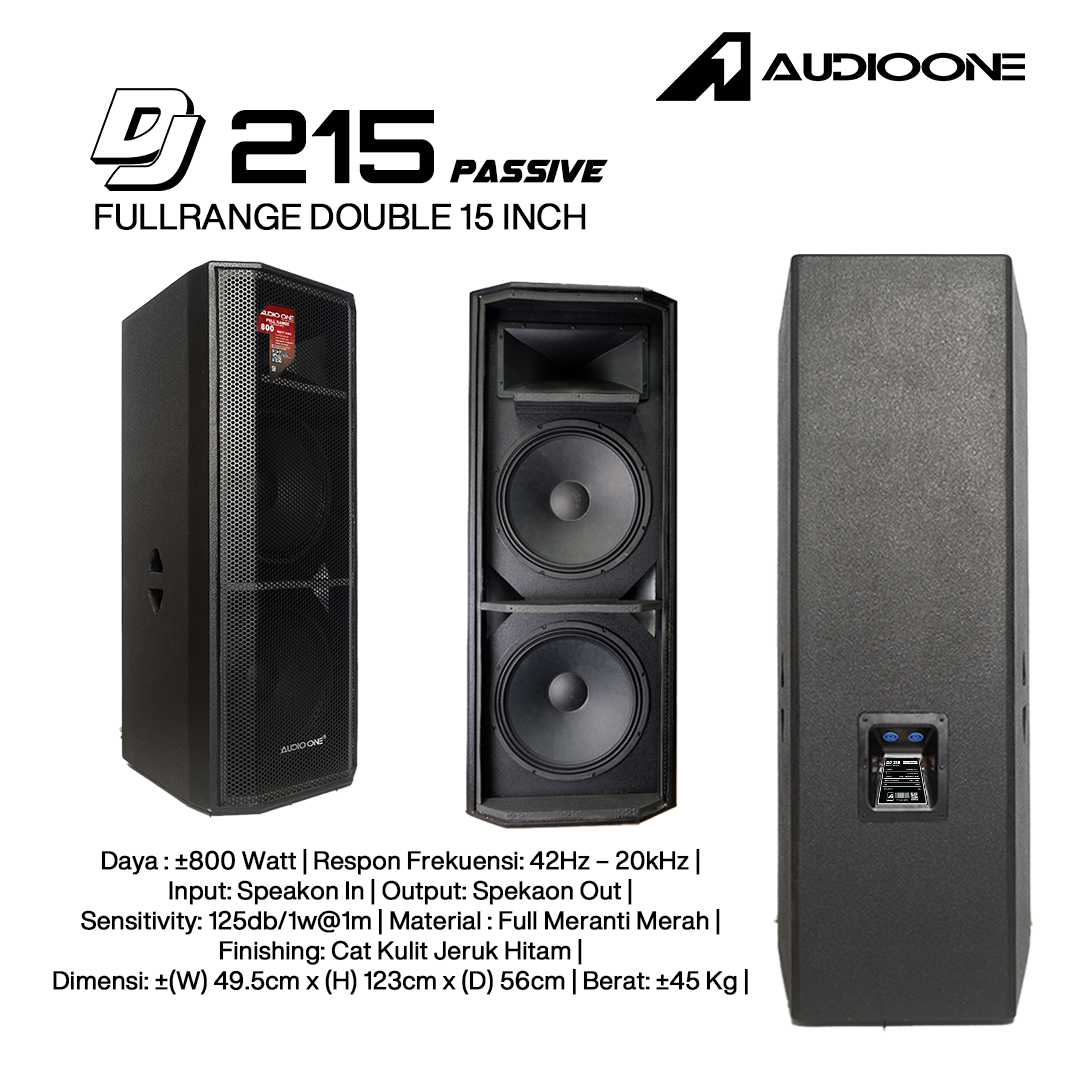 Audio One Speaker DJ-215 Double 15 Inch Pasif 800 Watt