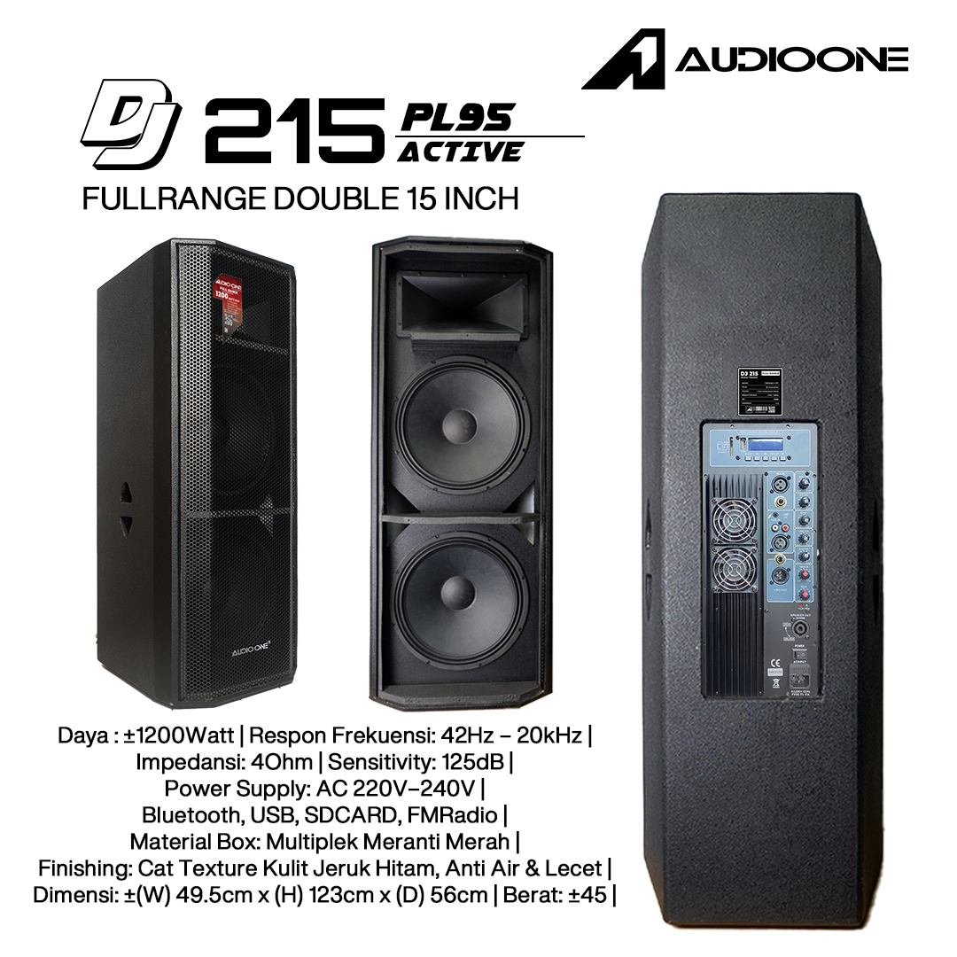 Audio One Speaker DJ-215 Double 15 Inch Aktif 1200W PL 95