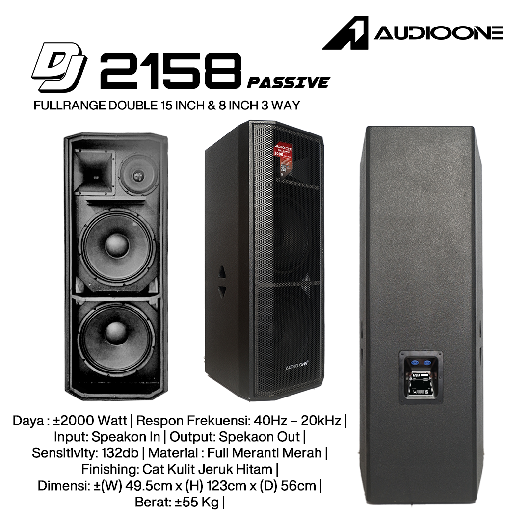 Audio One Speaker 3 Way DJ-2158 Pasif 2000 Watt