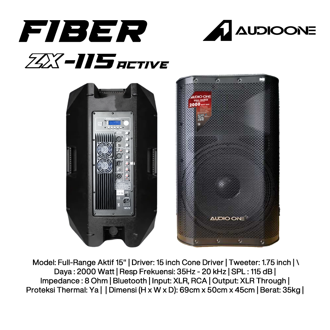 Audio One Speaker Fiber ZX 15Inch Aktif 1200W ZX 115A