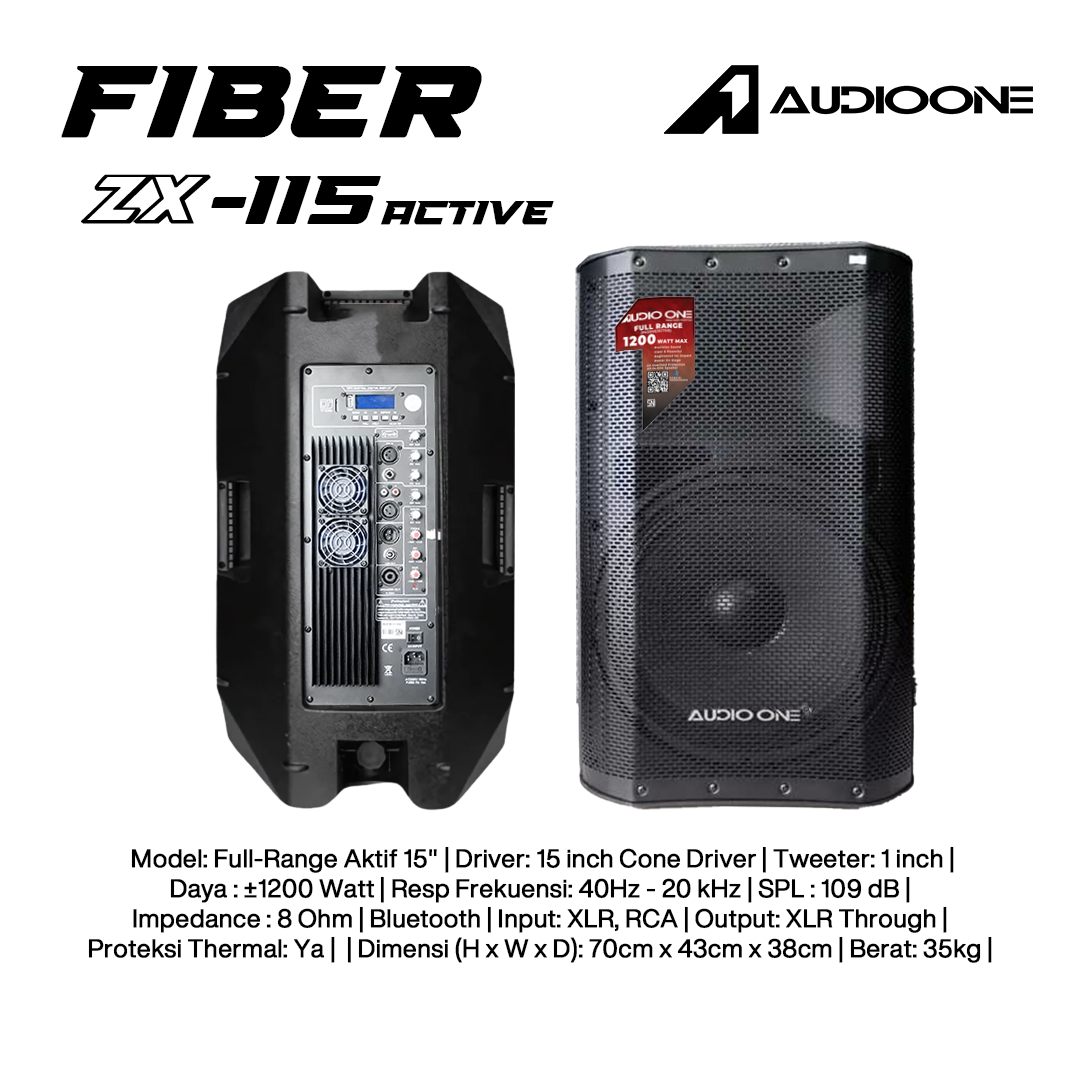 Audio One Speaker Fiber ZX 15Inch Aktif 1200W ZX 115A