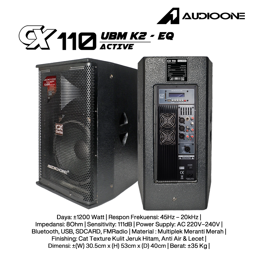 Audio One Speaker CX 10Inch Aktif 1200W K2-EQ CX 110A
