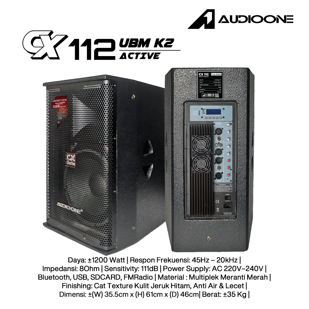 Audio One Speaker CX 12Inch Aktif 1200W UBM-K2 CX 112A