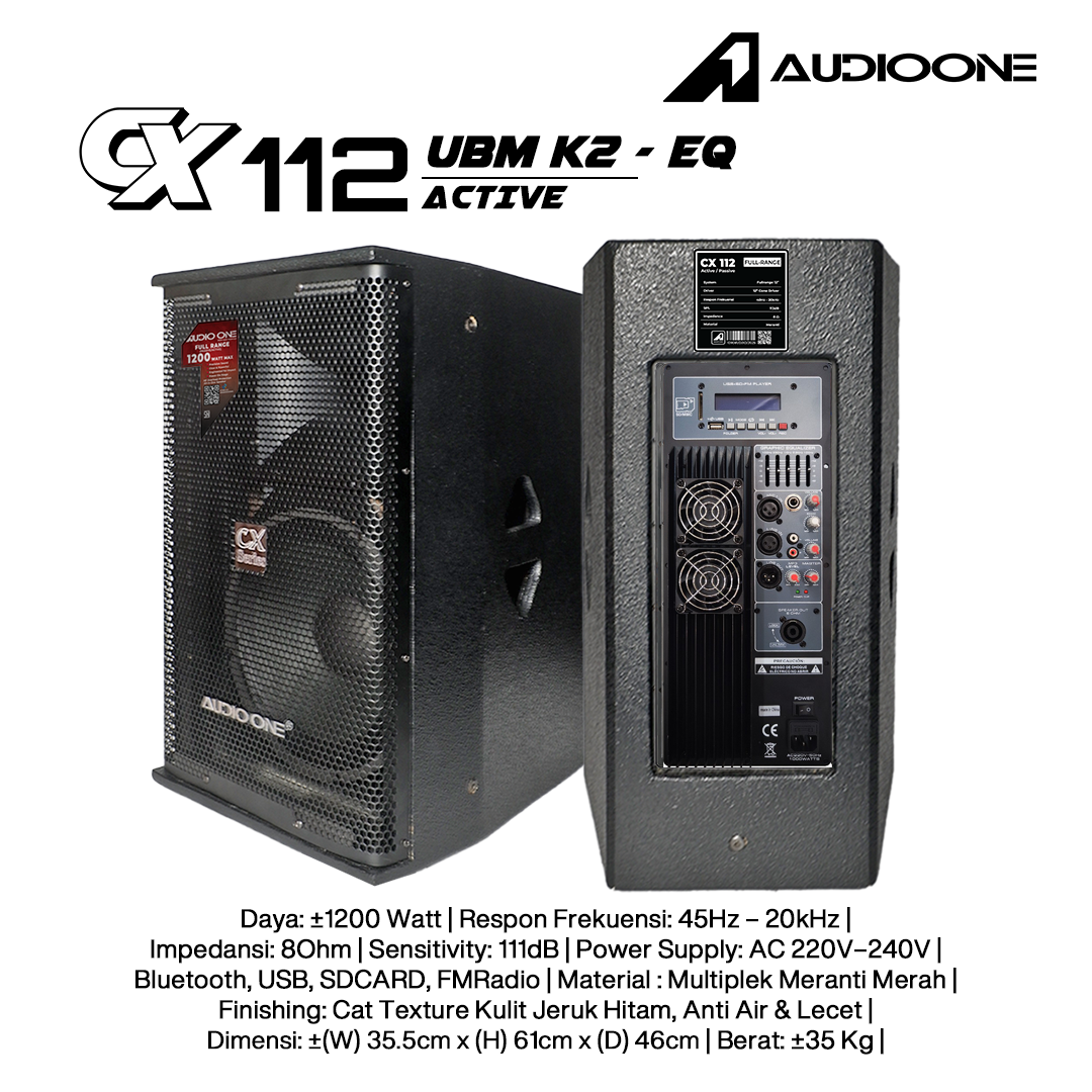 Audio One Speaker CX 12Inch Aktif 1200W K2-EQ CX 112A
