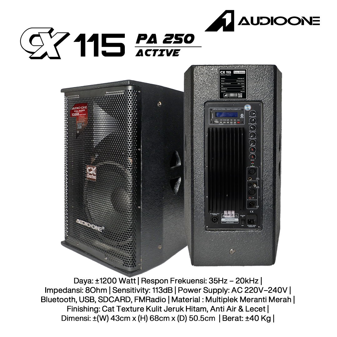 Audio One Speaker CX 15Inch Aktif 1200W PA-250 CX 115A