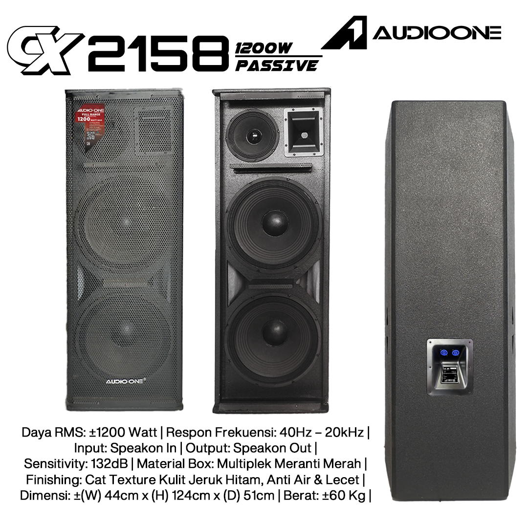 Audio One Speaker 3Way CX 2x15"+8" Pasif 1200W CX 2158P