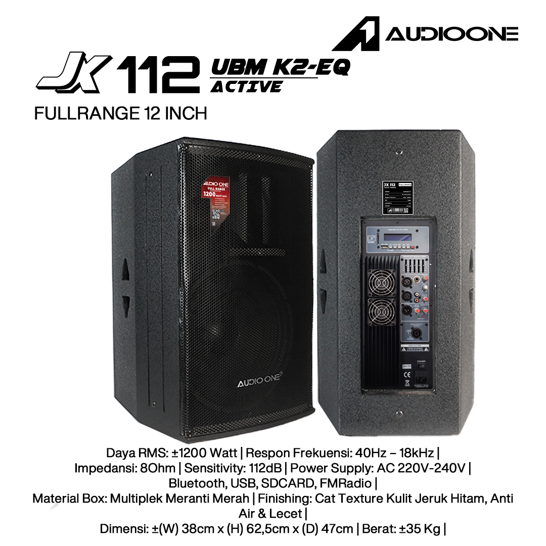 Audio One Speaker JX 12Inch Aktif 1200W K2-EQ JX 112A