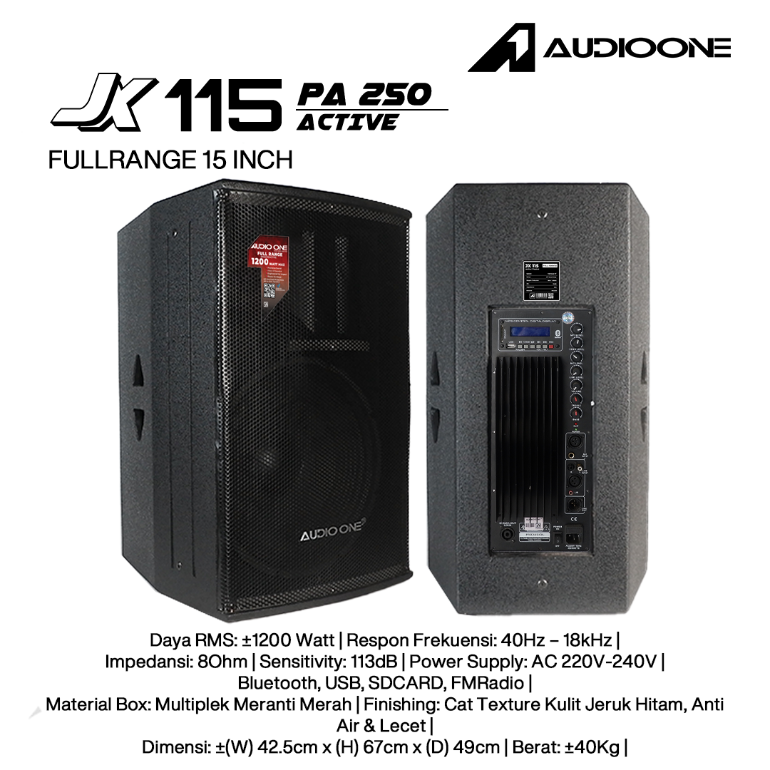 Audio One Speaker JX 15Inch Aktif 1200W PA-250 JX 115A