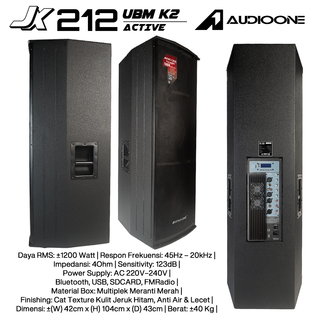 Audio One Speaker Double JX 2x12" Aktif 1200W UBM-K2 JX 212A