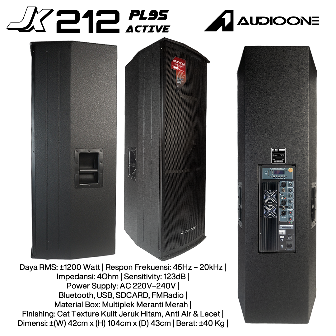 Audio One Speaker Double JX 2x12" Aktif 1200W PL-95 JX 212A