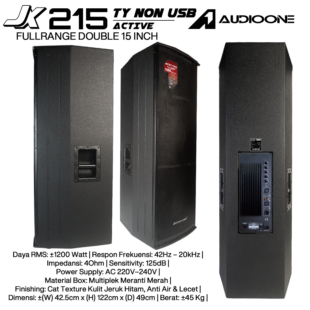 Audio One Speaker Double JX 2x15" Aktif 1200W TY-NON JX 215A