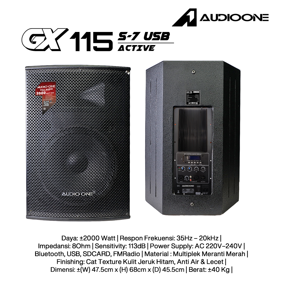 Audio One Speaker GX 15Inch Aktif 2000W S7-USB GX 115A