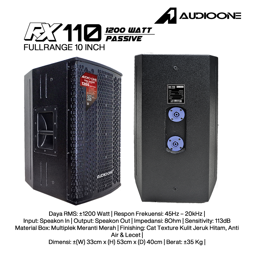 Audio One Speaker RX 10Inch Pasif 1200W RX 110P