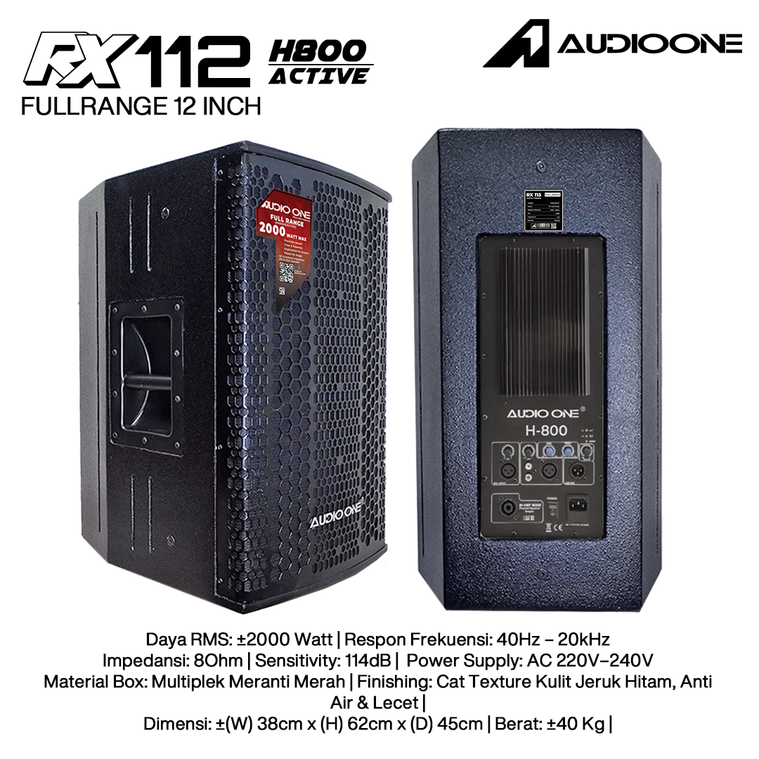 Audio One Speaker RX 12Inch Aktif 2000W H-800 RX 112A