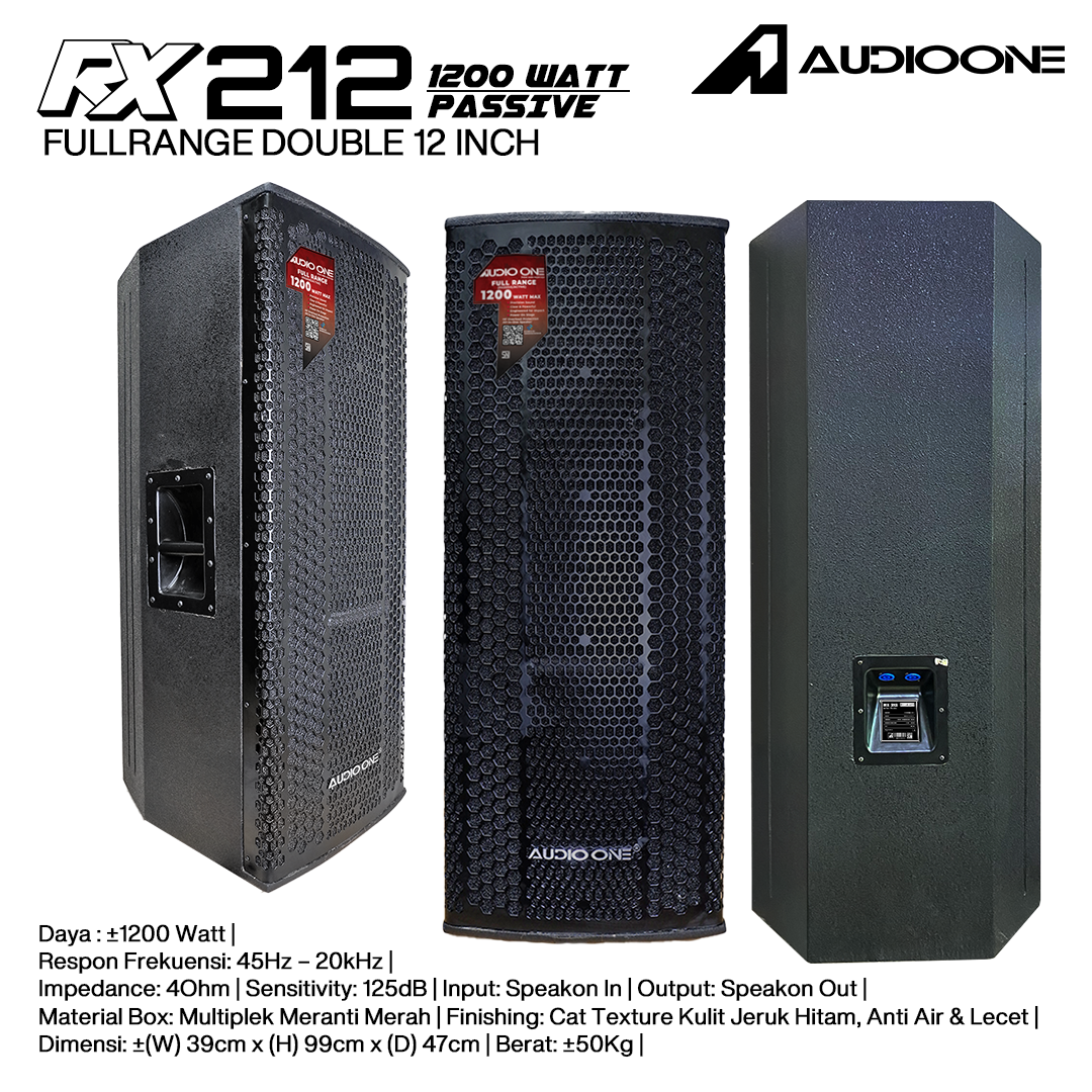 Audio One Speaker Double RX 2x12" Pasif 1200W RX 212P