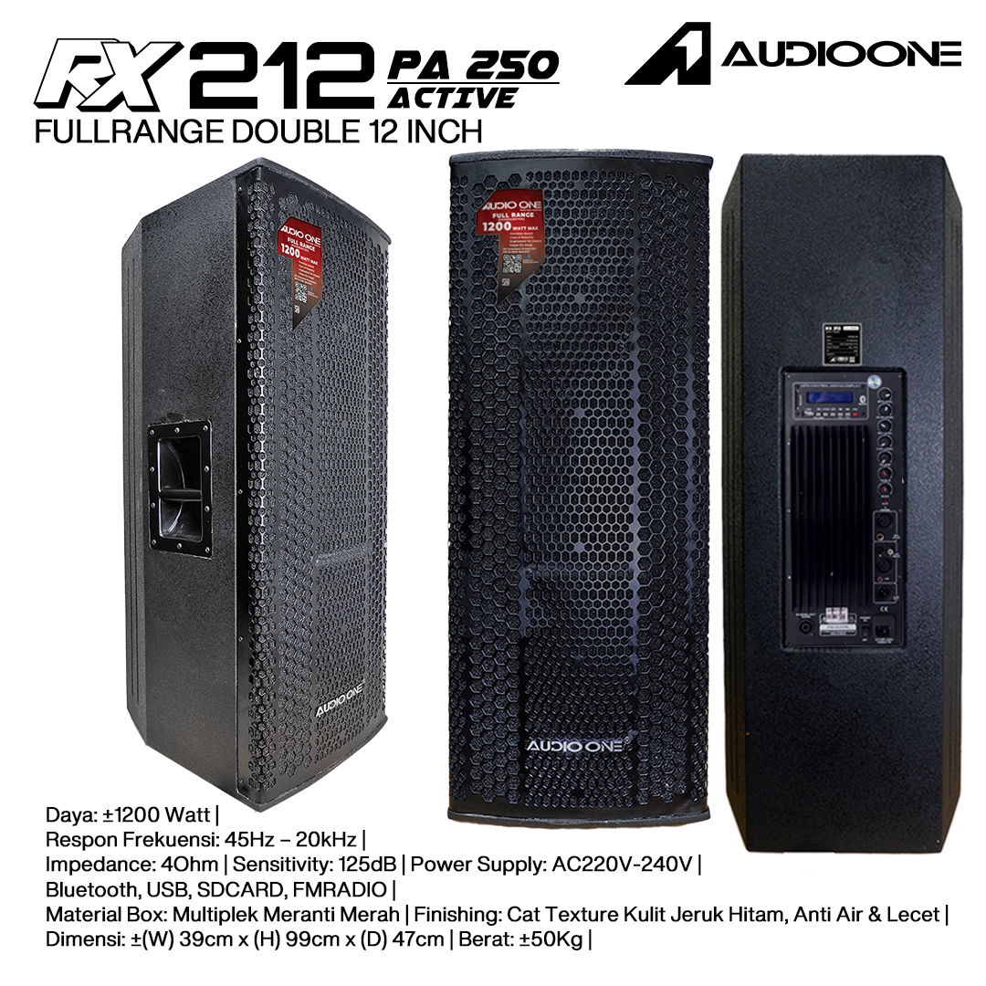 Audio One Speaker Double RX 2x12" Aktif 1200W PA-250 RX 212A