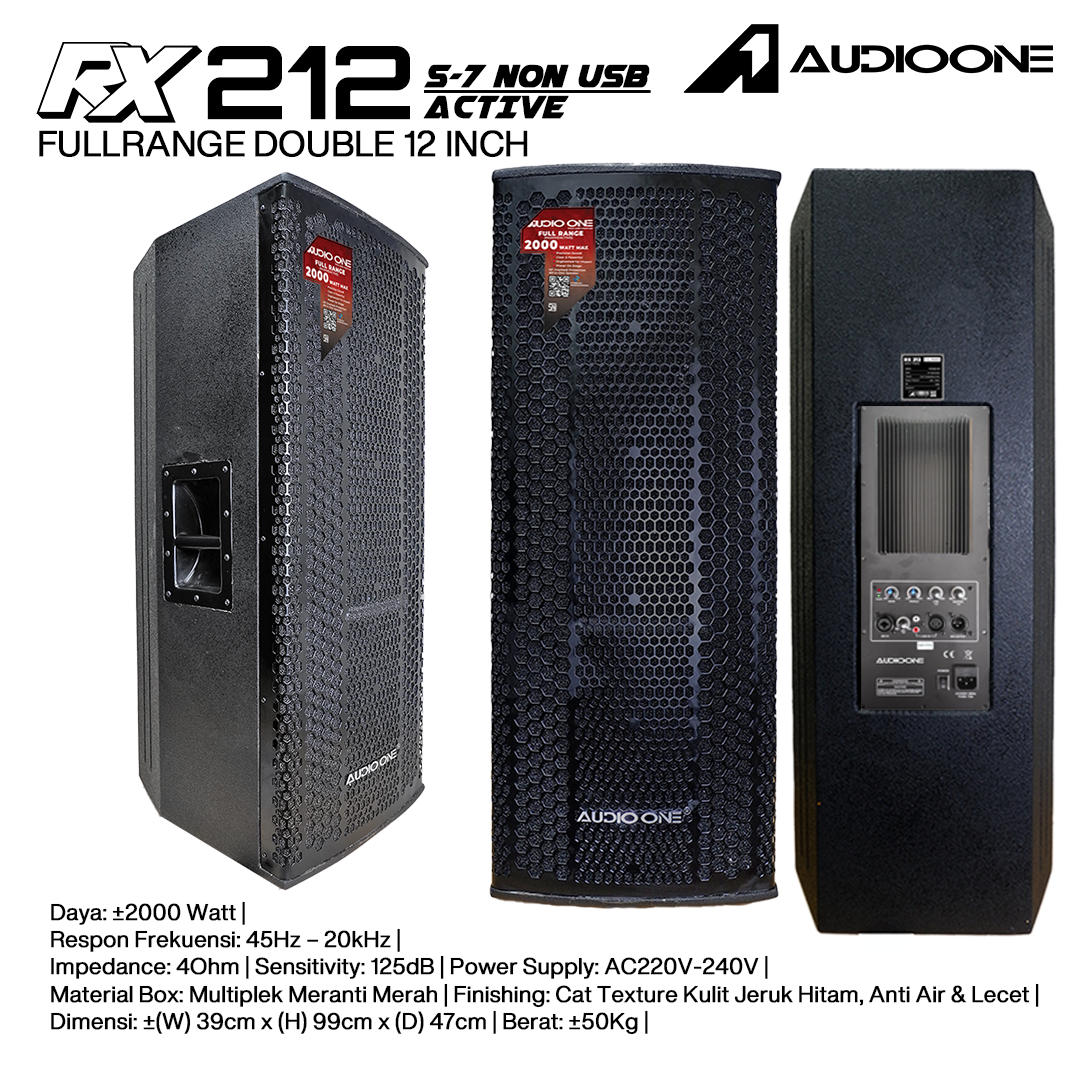 Audio One Speaker Double RX 2x12" Aktif 2000W S7-NON RX 212A