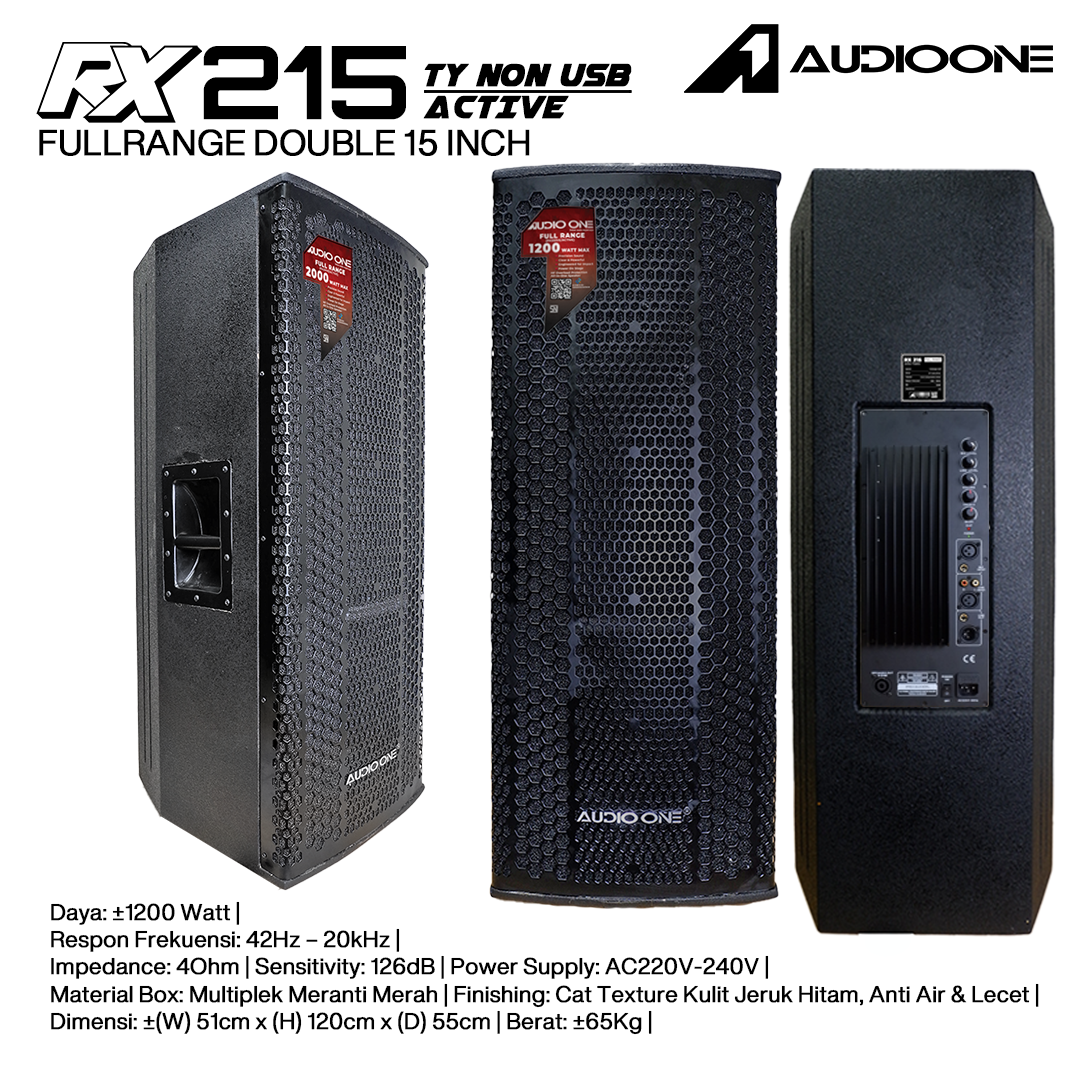 Audio One Speaker Double RX 2x15" Aktif 1200W TY-NON RX 215A