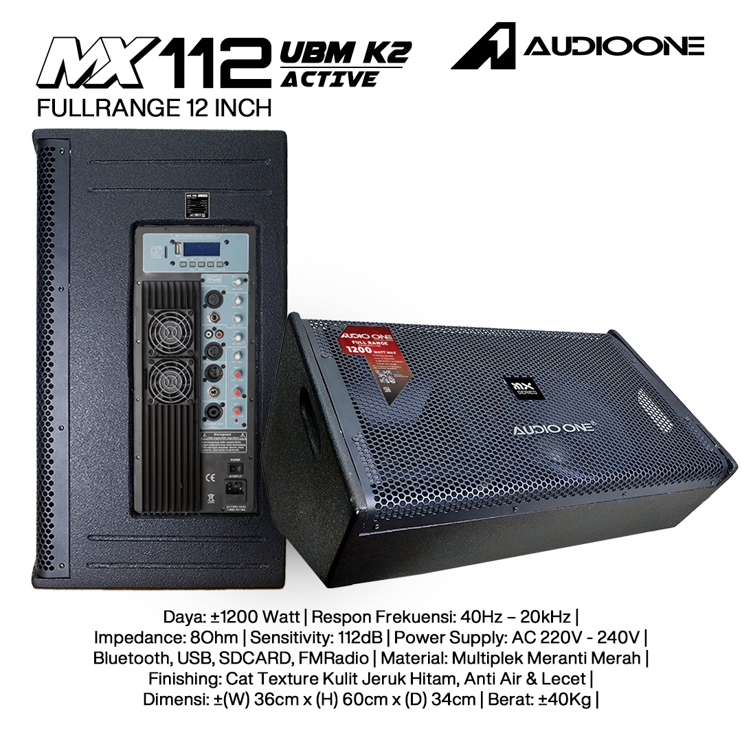 Audio One Speaker Monitor MX 12Inch Aktif 1200W UBM-K2 MX 112A