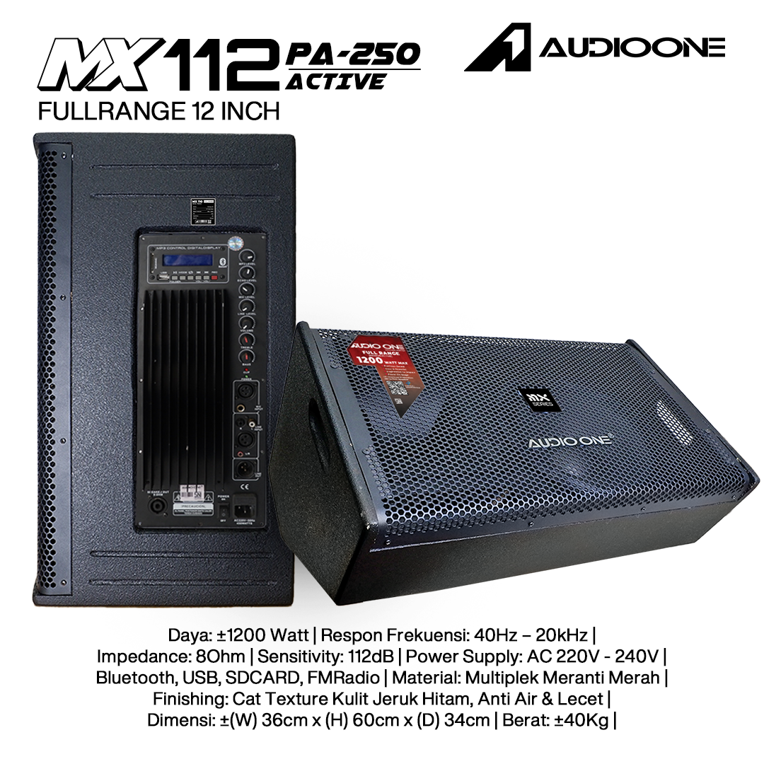 Audio One Speaker Monitor MX 12Inch Aktif 1200W PA-250 MX 112A
